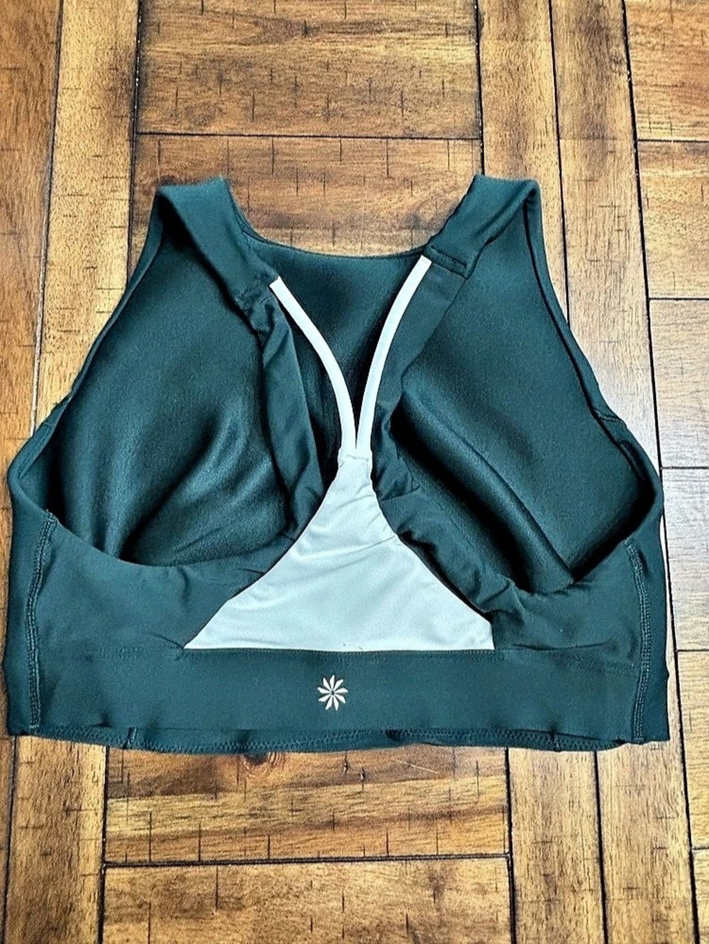 Athleta dark green sports bra Medium Like New - Picture 2 of 4